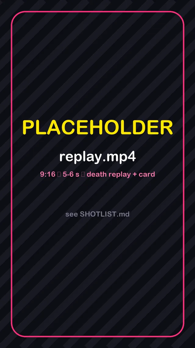 Placeholder for replay.mp4: Slow-motion replay of the miss, then the card slides up
